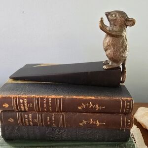 Cute Cast Brass Mouse Doorstopper